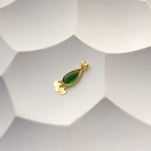 پلاک نگین دار سبز