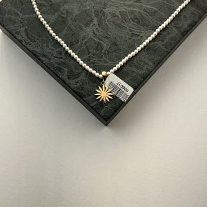 گردنبند مروارید با گل