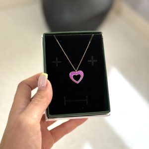 گردنبند قلب بنفش