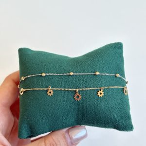 دستبند دولاین گوی و گل