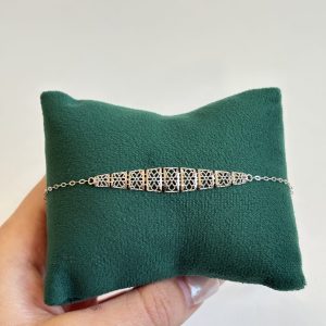 دستبند توری طلا سفید